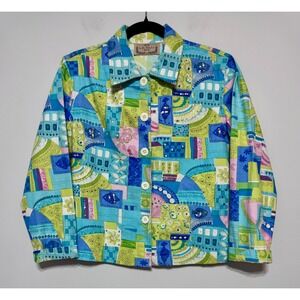Y2K Life Style Mosaic Print Jacket‎ Size PS Millennial Vintage Coastal Grandma
